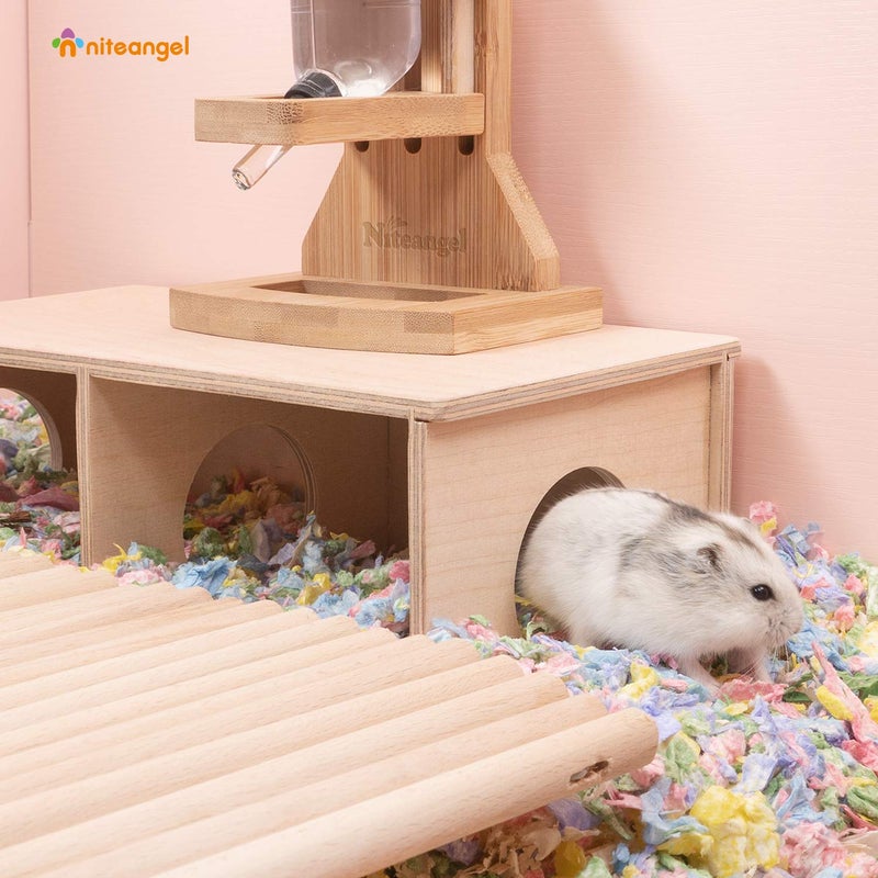 Niteangel Hamster Secret Peep Shed 2-Chamber Hideout & Tunnel Exploring Toys (Small - for Dwarf Hamster) - Image 4